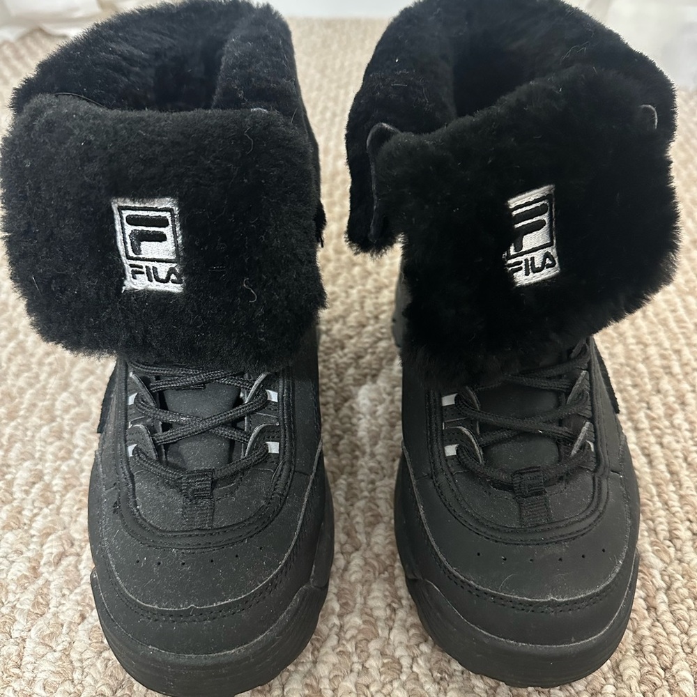 Fila Black Fur-Lined Winter Boots